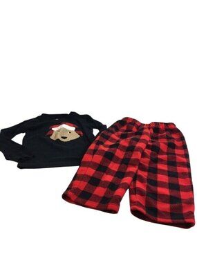 Carters Child of Mine Baby Girls Christmas Pajamas Red Black Plaid Size 2T